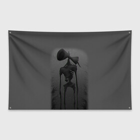 Флаг-баннер с принтом СИРЕНОГОЛОВЫЙ GRAY в Курске, 100% полиэстер | размер 67 х 109 см, плотность ткани — 95 г/м2; по краям флага есть четыре люверса для крепления | siren head | игра | монстр | сиреноголовый | существо | хоррор