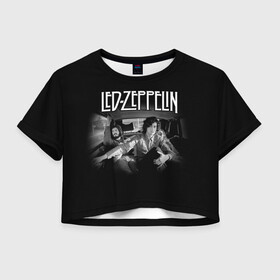Женская футболка Crop-top 3D с принтом Led Zeppelin в Курске, 100% полиэстер | круглая горловина, длина футболки до линии талии, рукава с отворотами | british | england | folk | hardcore | hardrock | led zeppelin | metal | music | punk | retro | rock | usa | гранж | джимми пейдж | лед цеппелин | метал | музыка | панк | ретро | роберт плант | рок | сша | фолк