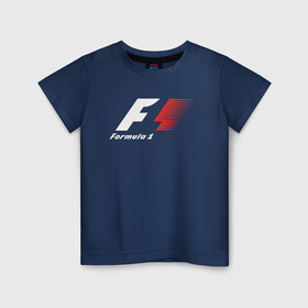 Детская футболка хлопок с принтом Formula 1 в Курске, 100% хлопок | круглый вырез горловины, полуприлегающий силуэт, длина до линии бедер | Тематика изображения на принте: f1 | formula 1 | racing | болиды | гонки | логотип | старый логотип | формула 1