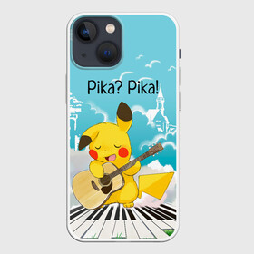 Чехол для iPhone 13 mini с принтом Пикачу играет на гитаре в Курске,  |  | anime | picachu | pikachu | аниме | милый | пика | пикачу | покебол | покемон