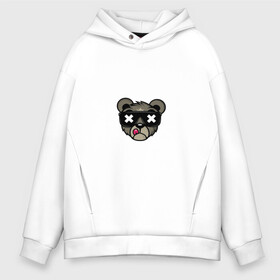 Мужское худи Oversize хлопок с принтом Swag bear в Курске, френч-терри — 70% хлопок, 30% полиэстер. Мягкий теплый начес внутри —100% хлопок | боковые карманы, эластичные манжеты и нижняя кромка, капюшон на магнитной кнопке | Тематика изображения на принте: bear | swag | свэг медведь