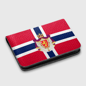 Картхолдер с принтом с принтом Норвегия | Флаг и герб Норвегии в Курске, натуральная матовая кожа | размер 7,3 х 10 см; кардхолдер имеет 4 кармана для карт; | герб | герб норвегии | корона | красный | лев | линии | норвегии | норвегия | синий | топор | флаг | флаг норвегии | щит