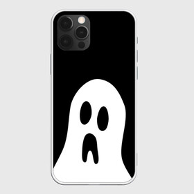 Чехол для iPhone 12 Pro с принтом Привидение в Курске, силикон | область печати: задняя сторона чехла, без боковых панелей | белый призрак | минимализм | привидение | призрак | рисунок | сверхъестественное