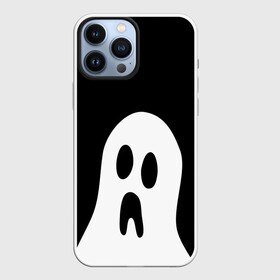 Чехол для iPhone 13 Pro Max с принтом Привидение в Курске,  |  | белый призрак | минимализм | привидение | призрак | рисунок | сверхъестественное