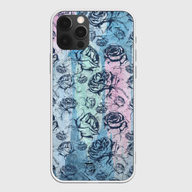 Чехол для iPhone 12 Pro с принтом Темные розы - в стиле Гранж в Курске, силикон | область печати: задняя сторона чехла, без боковых панелей | grunge | вампирский | гранж | графика | графический | потертый | розочки | розы | темные | темный | цветочки | цветы