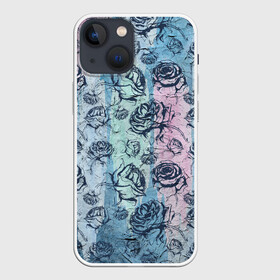 Чехол для iPhone 13 mini с принтом Темные розы   в стиле Гранж в Курске,  |  | grunge | вампирский | гранж | графика | графический | потертый | розочки | розы | темные | темный | цветочки | цветы