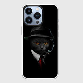 Чехол для iPhone 13 Pro с принтом НУАРНЫЙ КОТ в Курске,  |  | Тематика изображения на принте: animal | cat | dark | detective | nuar | police | triller | детектив | звери | кот | котэ | кошки | нуар | триллер