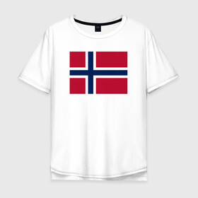 Мужская футболка хлопок Oversize с принтом Норвегия | Флаг Норвегии в Курске, 100% хлопок | свободный крой, круглый ворот, “спинка” длиннее передней части | красный | линии | норвегии | норвегия | синий | флаг | флаг норвегии