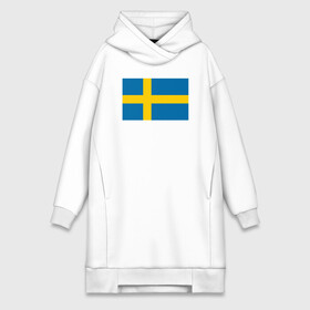 Платье-худи хлопок с принтом Швеция | Флаг Швеции в Курске,  |  | герб | желтый | знак | линии | прямоугольник | символика | синий | флаг | швеции | швеция