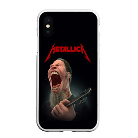 Чехол для iPhone XS Max матовый с принтом James Alan Hetfield | METALLICA (Z) в Курске, Силикон | Область печати: задняя сторона чехла, без боковых панелей | james alan hetfield | kurt kobein | metallica | rock | джеймс хэтфилд | курт кобейн | металика | металлика | рок | супер звезда