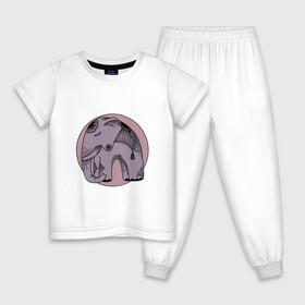 Детская пижама хлопок с принтом Розовый слон в Курске, 100% хлопок |  брюки и футболка прямого кроя, без карманов, на брюках мягкая резинка на поясе и по низу штанин
 | Тематика изображения на принте: гравюра | графика | животные | природа | розовый | слон