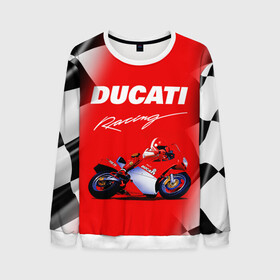 Мужской свитшот 3D с принтом DUCATI / ДУКАТИ / RACING в Курске, 100% полиэстер с мягким внутренним слоем | круглый вырез горловины, мягкая резинка на манжетах и поясе, свободная посадка по фигуре | ducati | motorcycle | motosport | racing | speed | sport | байк. | гонки | двигатель | дукати | мото | мотокросс | мотоспорт | мототриал | мотоцикл | скорость | спорт