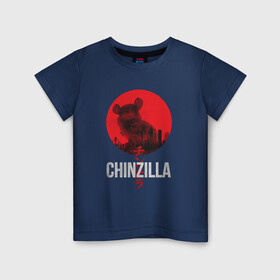 Детская футболка хлопок с принтом Chinzilla white в Курске, 100% хлопок | круглый вырез горловины, полуприлегающий силуэт, длина до линии бедер | Тематика изображения на принте: chinchilla | chinzilla | чинзилла | шинзилла | шиншилла