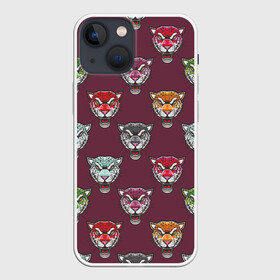 Чехол для iPhone 13 mini с принтом Дикие кошки в Курске,  |  | голова тигра | животные | звери | кошка | паттерн | тигр | хищник