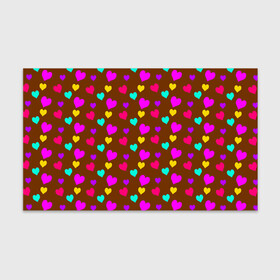 Бумага для упаковки 3D с принтом сердечки разноцветные  в Курске, пластик и полированная сталь | круглая форма, металлическое крепление в виде кольца | hearts | love | бирюзовый | влюбленый | желтый | коричневый | любовь | разноцветные | розовый | сердечко | сердце | шоколад