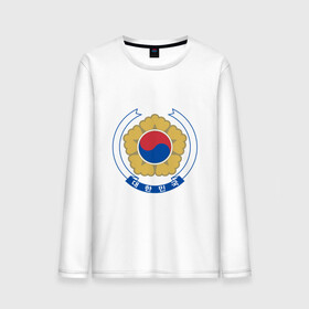 Мужской лонгслив хлопок с принтом Корея | Корейский герб в Курске, 100% хлопок |  | буква | герб | знак | иероглифы | корейский | корейский герб | корейский флаг | корея | символ | символы | флаг | флаг кореи | эмблема | эмблемма