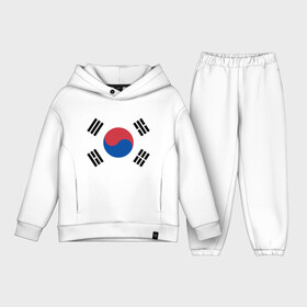 Детский костюм хлопок Oversize с принтом Корея | Корейский флаг в Курске,  |  | буква | герб | знак | иероглифы | корейский | корейский флаг | корея | символ | символы | флаг | флаг кореи | эмблема | эмблемма