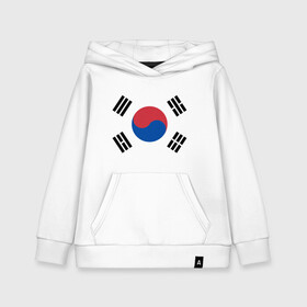 Детская толстовка хлопок с принтом Корея | Корейский флаг в Курске, 100% хлопок | Круглый горловой вырез, эластичные манжеты, пояс, капюшен | буква | герб | знак | иероглифы | корейский | корейский флаг | корея | символ | символы | флаг | флаг кореи | эмблема | эмблемма