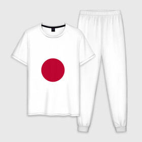 Мужская пижама хлопок с принтом Япония | Японский флаг в Курске, 100% хлопок | брюки и футболка прямого кроя, без карманов, на брюках мягкая резинка на поясе и по низу штанин
 | Тематика изображения на принте: буква | герб | знак | печать императора | символ | символы | флаг | флаг японии | эмблема | эмблемма | япония | японский флаг