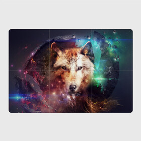 Магнитный плакат 3Х2 с принтом Грозный Волк в Курске, Полимерный материал с магнитным слоем | 6 деталей размером 9*9 см | волк | грозный волк | дикий зверь | зверь | рисунок | хищник