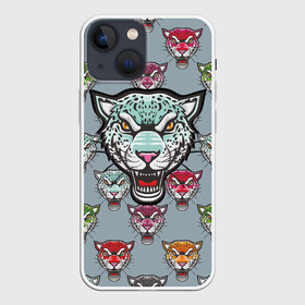 Чехол для iPhone 13 mini с принтом Леопард в Курске,  |  | leopard | panthera | барс | большая кошка | животные | звери | кошки | леопард | морды | пантера | паттерн | пятна | хищники
