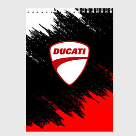 Скетчбук с принтом DUCATI | ДУКАТИ БРЫЗГИ в Курске, 100% бумага
 | 48 листов, плотность листов — 100 г/м2, плотность картонной обложки — 250 г/м2. Листы скреплены сверху удобной пружинной спиралью | Тематика изображения на принте: ducati | moto | motocycle | racing | sport | дукати | мото | мотоспорт | мотоцикл | рейсинг | спорт