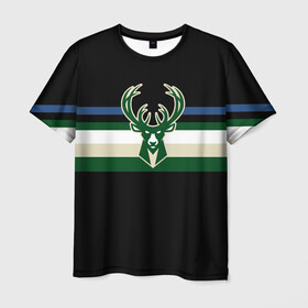 Мужская футболка 3D с принтом Milwaukee Bucks форма. Statement Edition в Курске, 100% полиэфир | прямой крой, круглый вырез горловины, длина до линии бедер | basketball | edition | milwaukee bucks | sport | statement | бакс | баскетбол | милуоки | спорт | форма