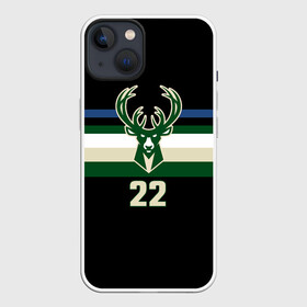 Чехол для iPhone 13 с принтом Milwaukee Bucks форма. Крис Миддлтон в Курске,  |  | 22 | basketball | edition | khris | middleton | milwaukee bucks | sport | statement | бакс | баскетбол | крис | миддлтон | милуоки | спорт | форма