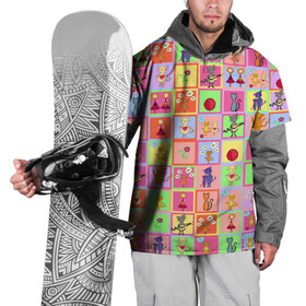 Накидка на куртку 3D с принтом Хороший день в Курске, 100% полиэстер |  | девочки | дружба | котики | разноцветный | рыбка | счастье | узор | цветочный | шарики