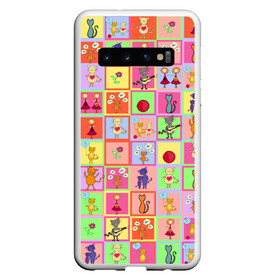 Чехол для Samsung Galaxy S10 с принтом Хороший день в Курске, Силикон | Область печати: задняя сторона чехла, без боковых панелей | Тематика изображения на принте: девочки | дружба | котики | разноцветный | рыбка | счастье | узор | цветочный | шарики