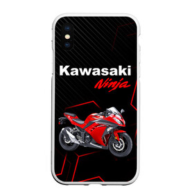 Чехол для iPhone XS Max матовый с принтом KAWASAKI NINJA /  КАВАСАКИ в Курске, Силикон | Область печати: задняя сторона чехла, без боковых панелей | Тематика изображения на принте: kawasaki | motorcycle | motosport | ninja | racing | speed | sport | байк | гонки | двигатель | кавасаки | мото | мотокросс | мотоспорт | мототриал | мотоцикл | нинзя. | скорость | спорт