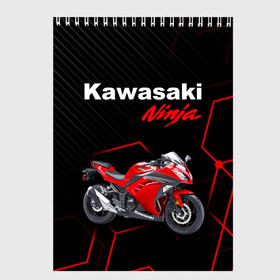 Скетчбук с принтом KAWASAKI NINJA /  КАВАСАКИ в Курске, 100% бумага
 | 48 листов, плотность листов — 100 г/м2, плотность картонной обложки — 250 г/м2. Листы скреплены сверху удобной пружинной спиралью | Тематика изображения на принте: kawasaki | motorcycle | motosport | ninja | racing | speed | sport | байк | гонки | двигатель | кавасаки | мото | мотокросс | мотоспорт | мототриал | мотоцикл | нинзя. | скорость | спорт