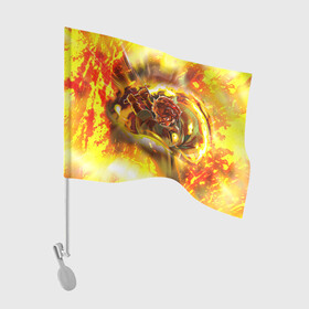 Флаг для автомобиля с принтом Огненный Танджиро Камадо | Танджиро Камадо (Я) в Курске, 100% полиэстер | Размер: 30*21 см | demon slayer | kimetsu no yaiba | slayer | tanjiro | клинок рассекающий демонов | танджиро камадо
