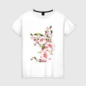Женская футболка хлопок с принтом Прекрасные лилии в Курске, 100% хлопок | прямой крой, круглый вырез горловины, длина до линии бедер, слегка спущенное плечо | лилии | прекрасные лилии | растения | розовые цветы | цветы