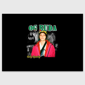 Поздравительная открытка с принтом OG BUDA в Курске, 100% бумага | плотность бумаги 280 г/м2, матовая, на обратной стороне линовка и место для марки
 | buda | og buda | ог буда | реп | репер