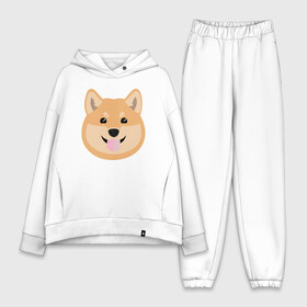 Женский костюм хлопок Oversize с принтом Shiba art в Курске,  |  | akita | art | dog | inu | shiba | акита | арт | ину | сиба | собака | шиба