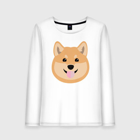 Женский лонгслив хлопок с принтом Shiba art в Курске, 100% хлопок |  | akita | art | dog | inu | shiba | акита | арт | ину | сиба | собака | шиба