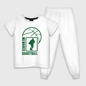 Детская пижама хлопок с принтом Milwaukee Basketball в Курске, 100% хлопок |  брюки и футболка прямого кроя, без карманов, на брюках мягкая резинка на поясе и по низу штанин
 | basketball | bucks | giannis | milwaukee | mvp | nba | ntetokounmpo | sport | streetball | адетокумбо | бакс | баскетбол | игра | милуоки | мяч | нба | олень | спорт | стритбол | тренер | чемпион | янис