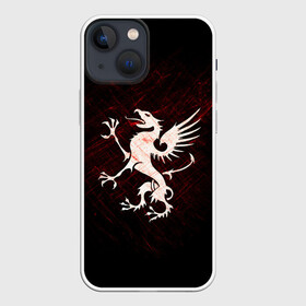 Чехол для iPhone 13 mini с принтом Грифон в Курске,  |  | griffin | red paint | white griffin | белый грифон | грифон | красная краска