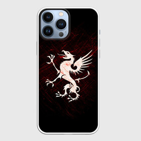 Чехол для iPhone 13 Pro Max с принтом Грифон в Курске,  |  | griffin | red paint | white griffin | белый грифон | грифон | красная краска