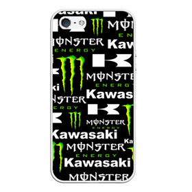 Чехол для iPhone 5/5S матовый с принтом KAWASAKI X MONSTER ENERGY в Курске, Силикон | Область печати: задняя сторона чехла, без боковых панелей | kawasaki | monster energy | motorcycle | motosport | racing | speed | sport | байк | гонки | двигатель | кавасаки | монстер энерджи. | мото | мотокросс | мотоспорт | мототриал | мотоцикл | скорость | спорт