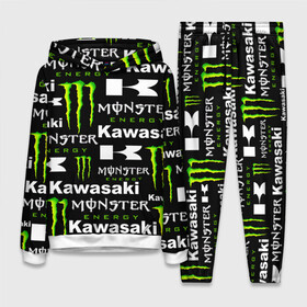 Женский костюм 3D (с толстовкой) с принтом KAWASAKI X MONSTER ENERGY в Курске,  |  | kawasaki | monster energy | motorcycle | motosport | racing | speed | sport | байк | гонки | двигатель | кавасаки | монстер энерджи. | мото | мотокросс | мотоспорт | мототриал | мотоцикл | скорость | спорт