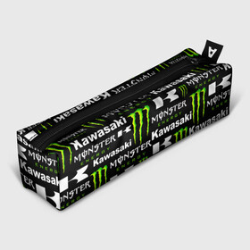 Пенал школьный 3D с принтом KAWASAKI X MONSTER ENERGY в Курске, 100% полиэстер | плотная ткань, застежка на молнии | kawasaki | monster energy | motorcycle | motosport | racing | speed | sport | байк | гонки | двигатель | кавасаки | монстер энерджи. | мото | мотокросс | мотоспорт | мототриал | мотоцикл | скорость | спорт