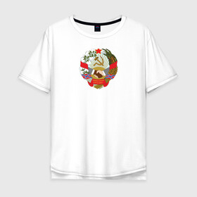 Мужская футболка хлопок Oversize с принтом Герб социалистической Америки в Курске, 100% хлопок | свободный крой, круглый ворот, “спинка” длиннее передней части | герб | конфедерация | кша | сасш | сша | юг