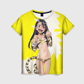 Женская футболка 3D с принтом Nagatoro в Курске, 100% полиэфир ( синтетическое хлопкоподобное полотно) | прямой крой, круглый вырез горловины, длина до линии бедер | anime | nagatoro | аниме | нагаторо | не издевайся надо мной