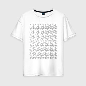 Женская футболка хлопок Oversize с принтом Пазл в Курске, 100% хлопок | свободный крой, круглый ворот, спущенный рукав, длина до линии бедер
 | игра | очертания | пазл | сетка | элементы
