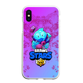 Чехол для iPhone XS Max матовый с принтом BRAWL STARS SQUEAK: СКВИК. в Курске, Силикон | Область печати: задняя сторона чехла, без боковых панелей | brawl stars | leon | sally leon | shark | werewolf leon | акула | бравл старс | оборотень | сквик squeak