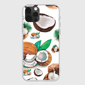 Чехол для iPhone 12 Pro с принтом Кокосы в Курске, силикон | область печати: задняя сторона чехла, без боковых панелей | Тематика изображения на принте: coconut | fruit | nut | еда | кокос | орехи | плод | фрукты