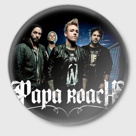 Значок с принтом Papa Roach band в Курске,  металл | круглая форма, металлическая застежка в виде булавки | alternative | metall | music | papa roach | rock | альтернатива | джекоби шэддикс | джерри хортон | дэйв бакнер | металл | музыка | папа роач | папа роуч | папа таракан | рок | тобин эсперанс | тони палермо