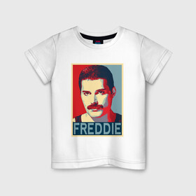 Детская футболка хлопок с принтом Freddie в Курске, 100% хлопок | круглый вырез горловины, полуприлегающий силуэт, длина до линии бедер | alternative | metall | music | queen | qween | rock | альтернатива | квин | куин | металл | музыка | рок | фредди меркьюри